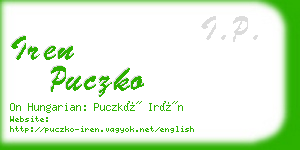 iren puczko business card